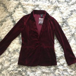 Tahari Velvet Blazer Wine Red NWT